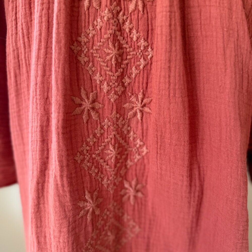 Lucky Brand Dress Womens Medium Cowgirl Core Western Floral Embroidered - Picture 5 of 7
